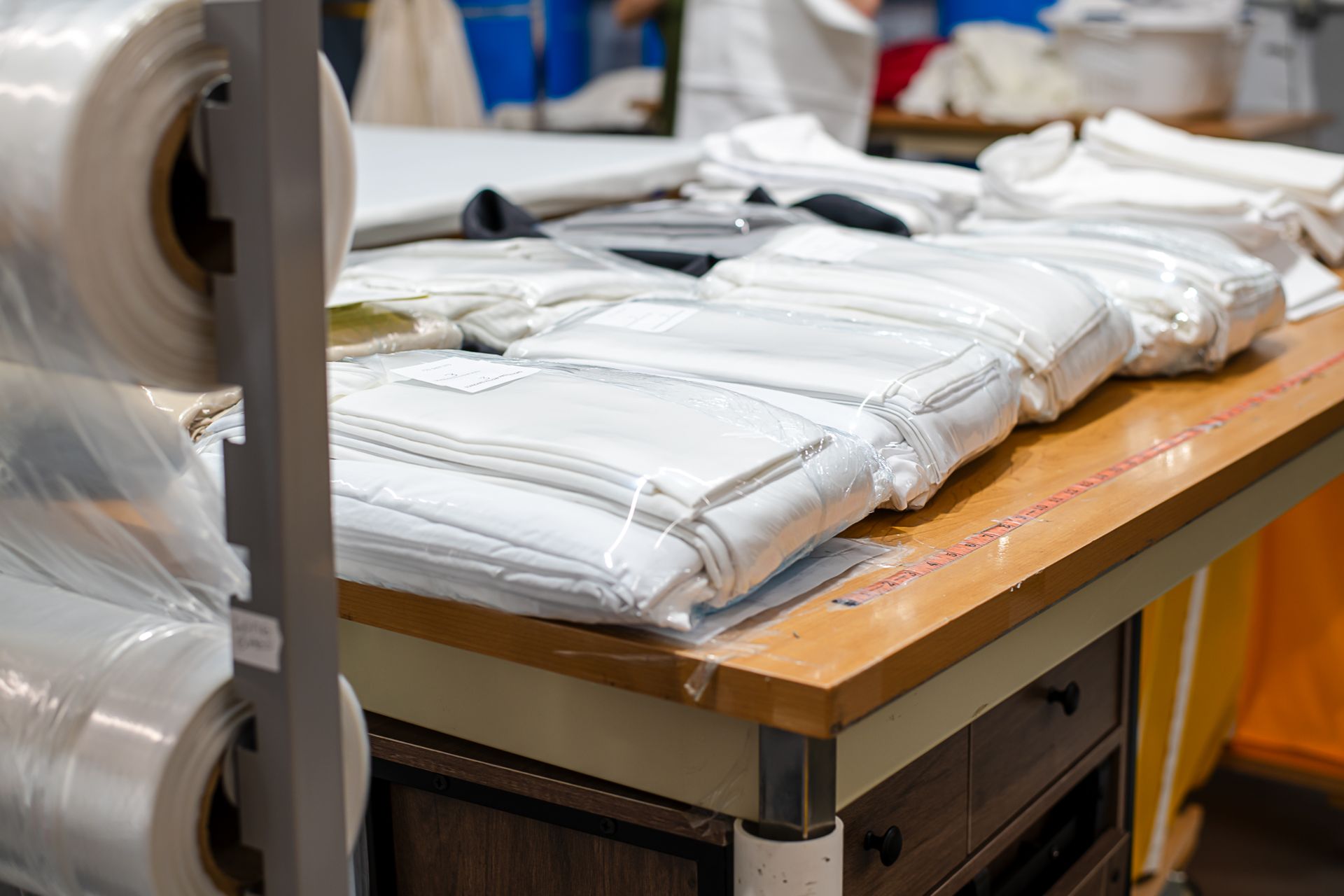 Claire's linens folder on a shelf