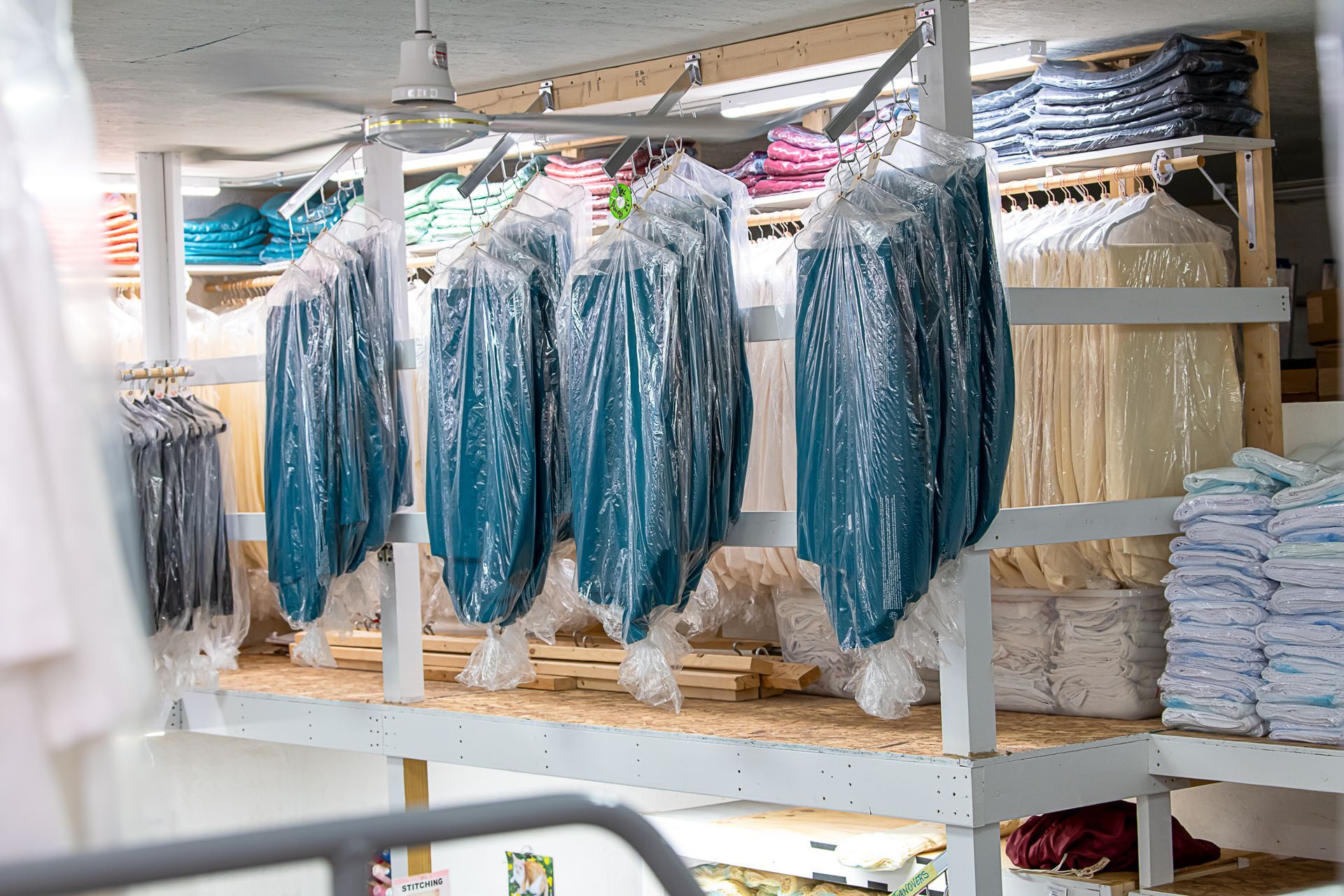 Linens hanging for the next rental