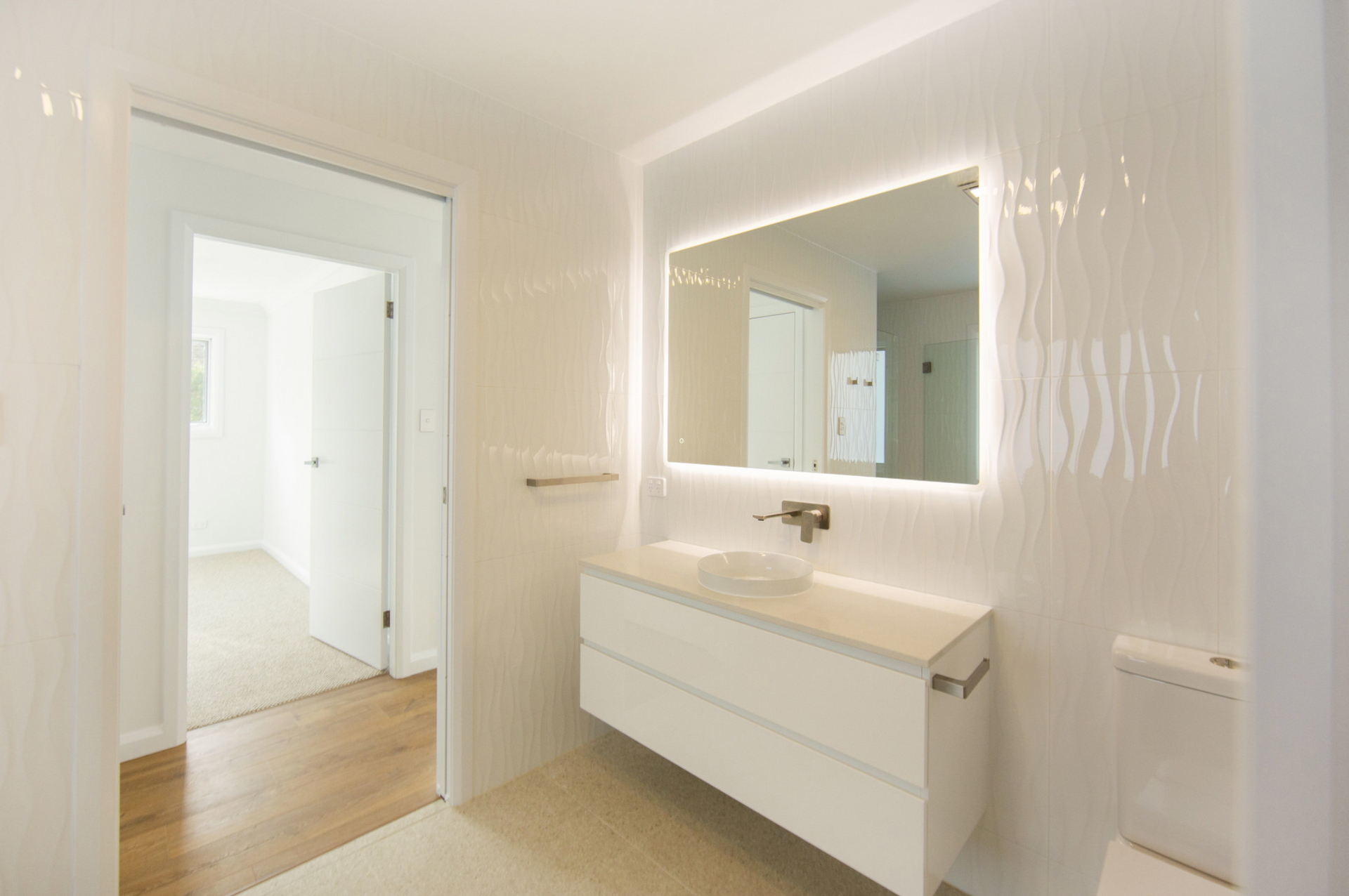 The Inside Of A Building Under Construction With Wooden Beams — Beach Breeze Building In Tumbi Umbi, NSW