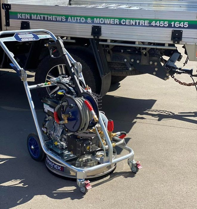 Company Truck Is Parked On The Side Of The Road — Ken Matthews Auto & Mower Centre In Ulladulla, NSW