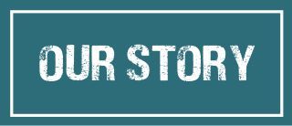 A blue sign with the words `` our story '' written on it.