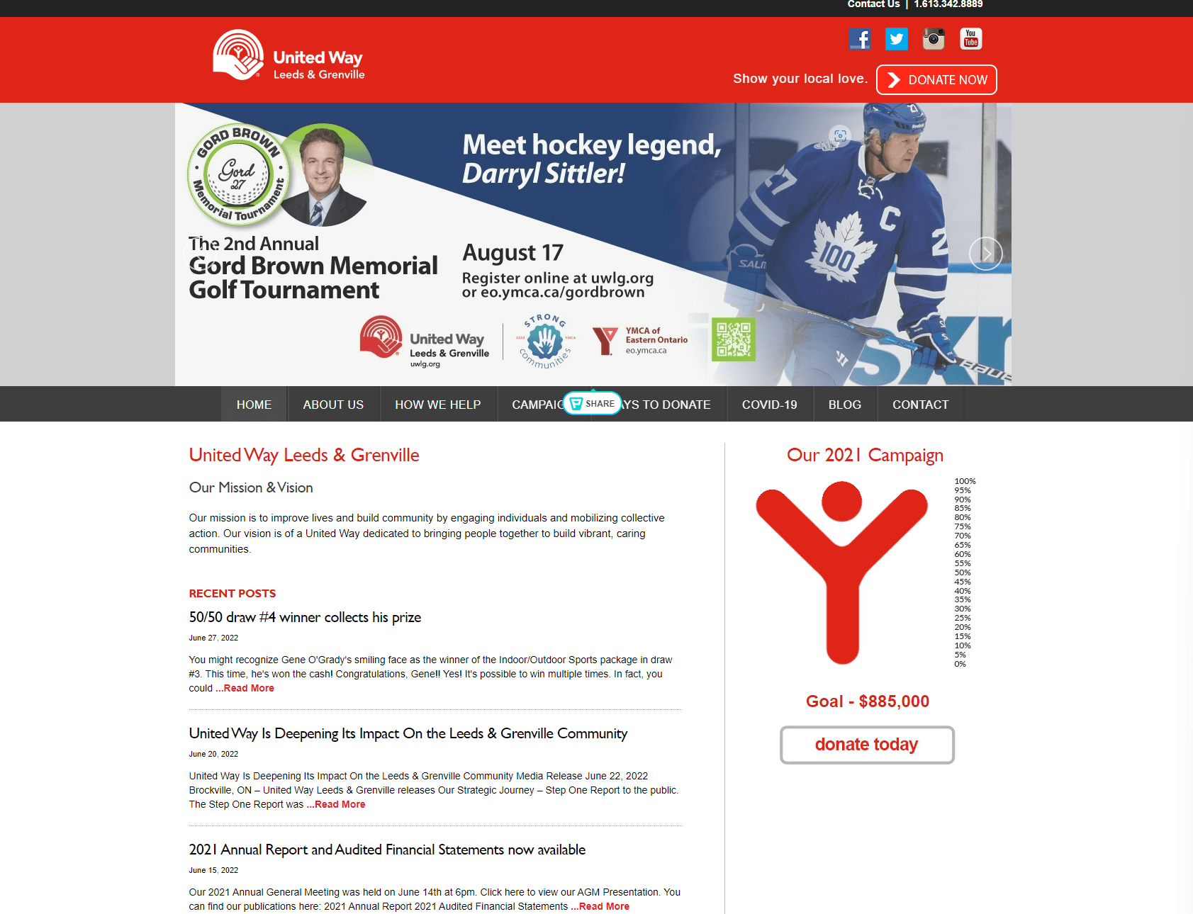 a screenshot of a website for a hockey tournament