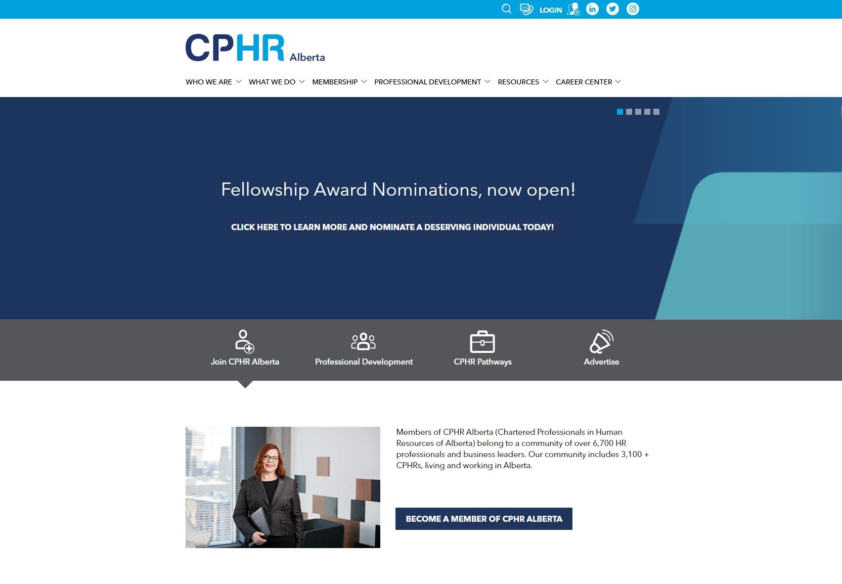 A screenshot of a website for a company called cphr.