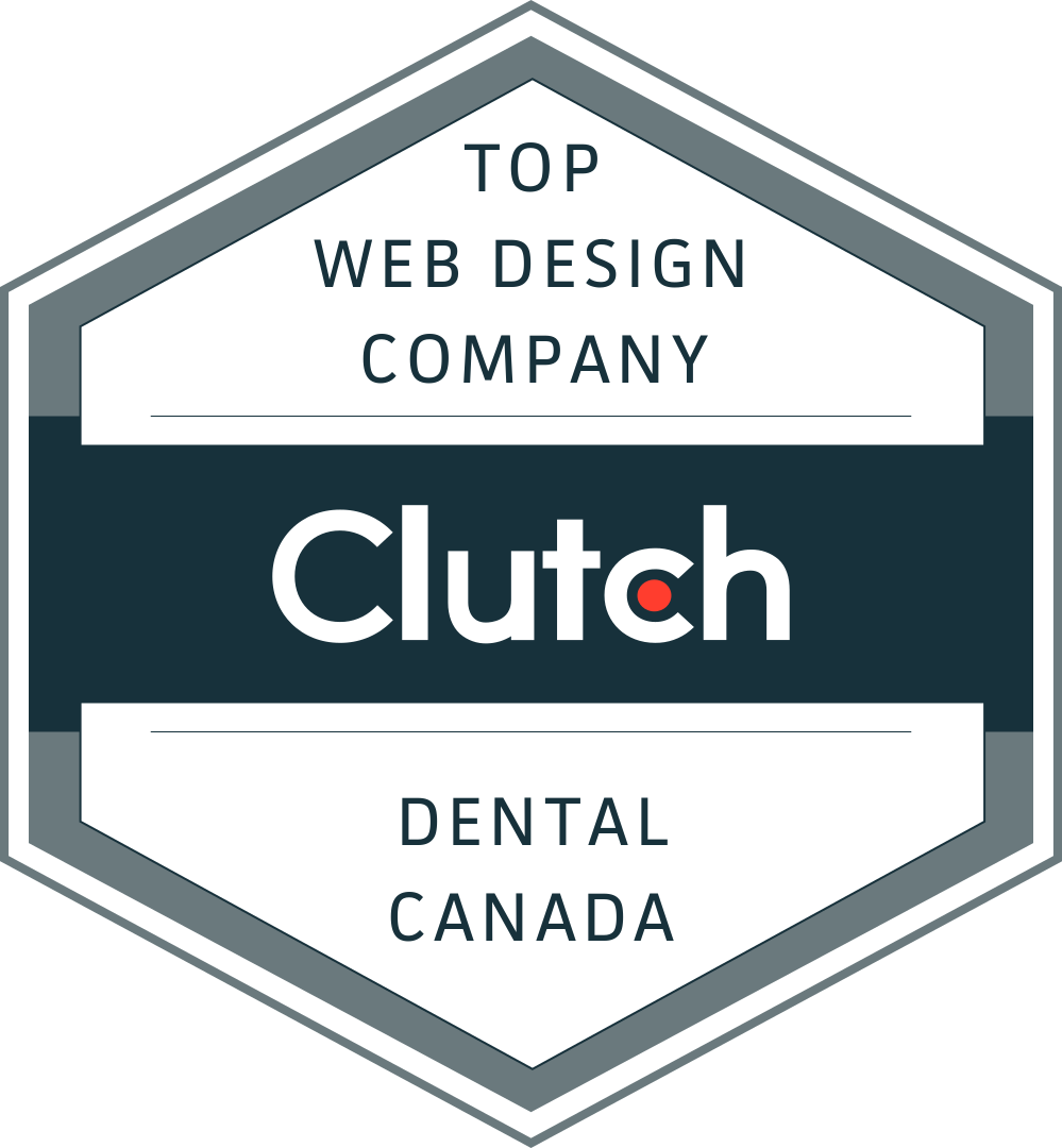 the logo for top web design company clutch dental canada .