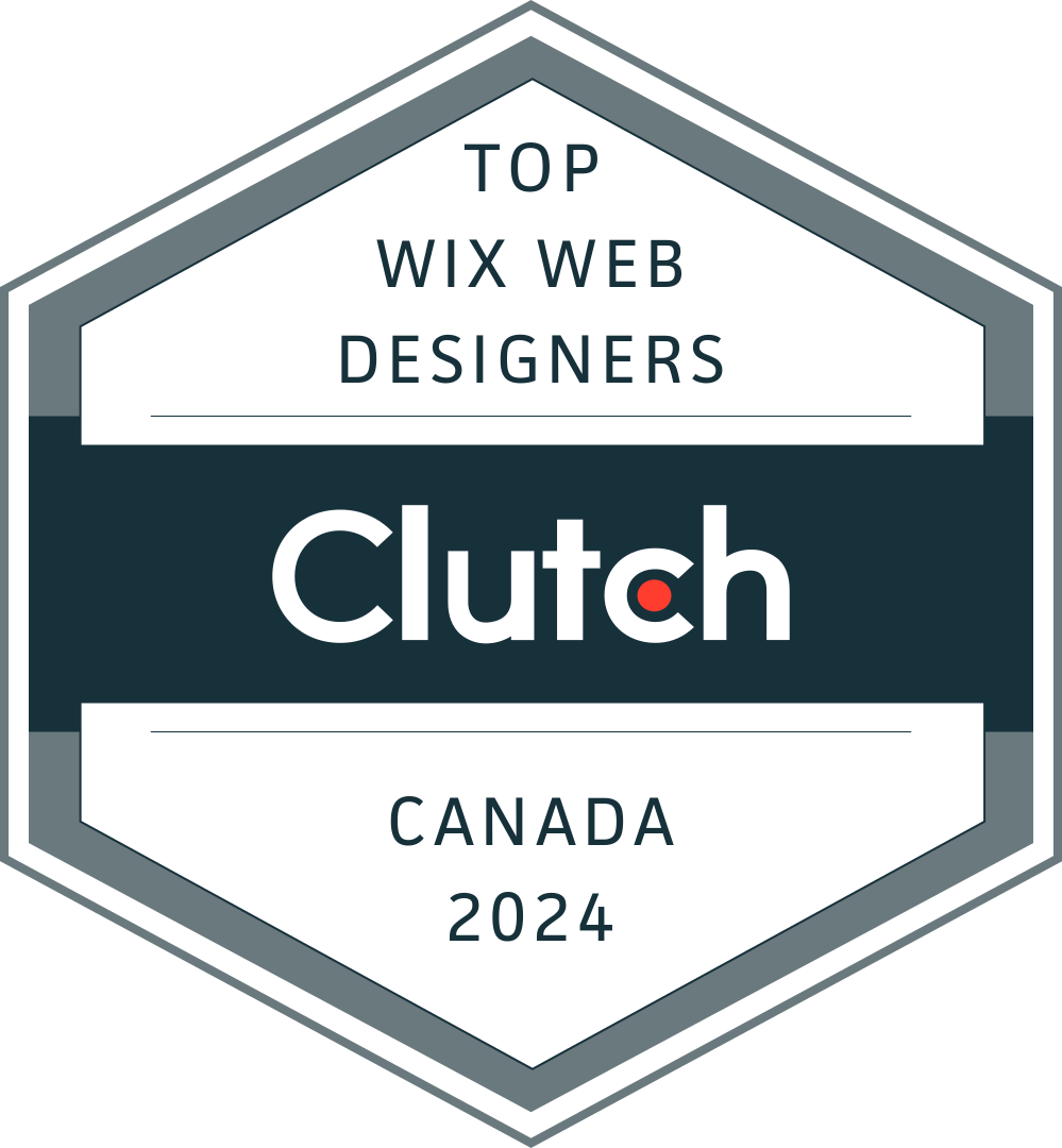 a badge that says top wix web designers clutch canada 2024