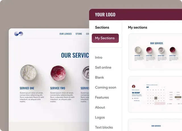 A screenshot of a website that says your logo on it