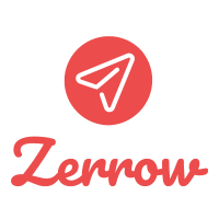 the logo for zernow is a red circle with an airplane in it .