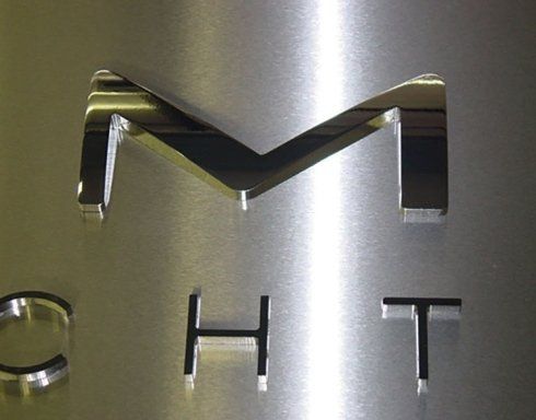 sign creation detail on metal
