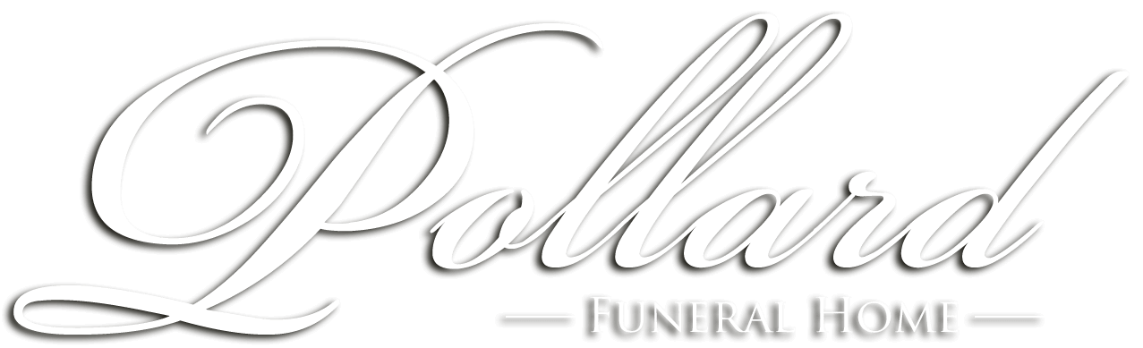 Pollard Funeral Home logo in script font.