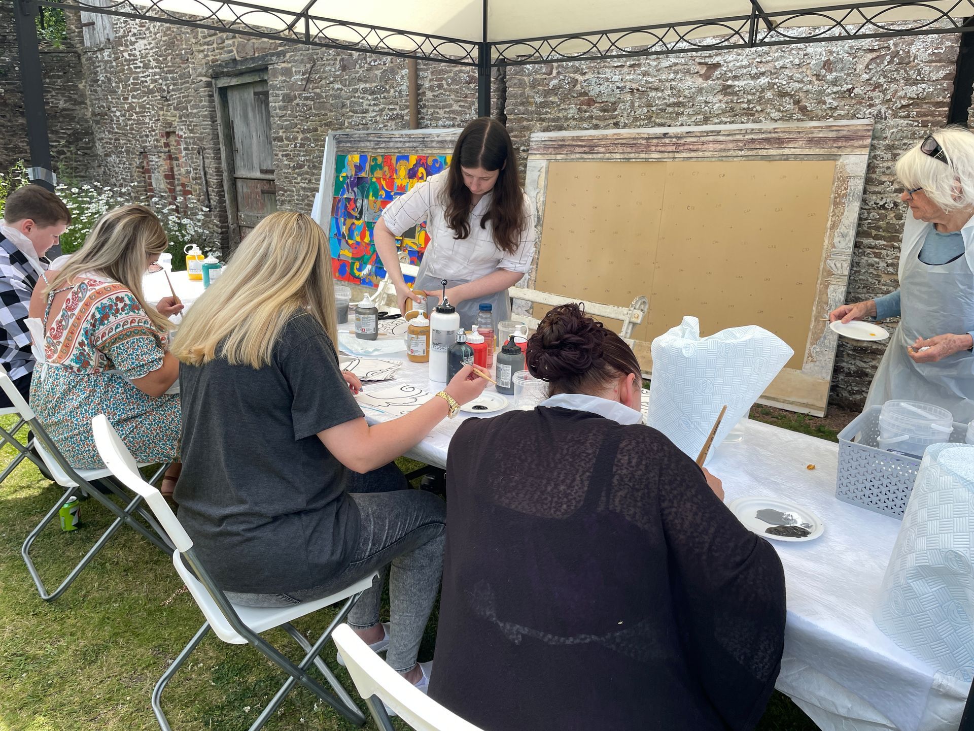 Tudor painting activity inspired by Acton Court decorations