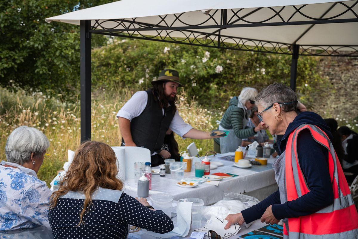 Tudor painting activity inspired by Acton Court decorations