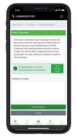 Customer invitation confirmation - Lawn Care Software