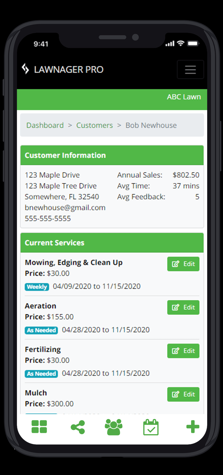 Lawn care made simple: Transparent Customer Management