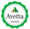 A green and white badge with the words avetta member on it.
