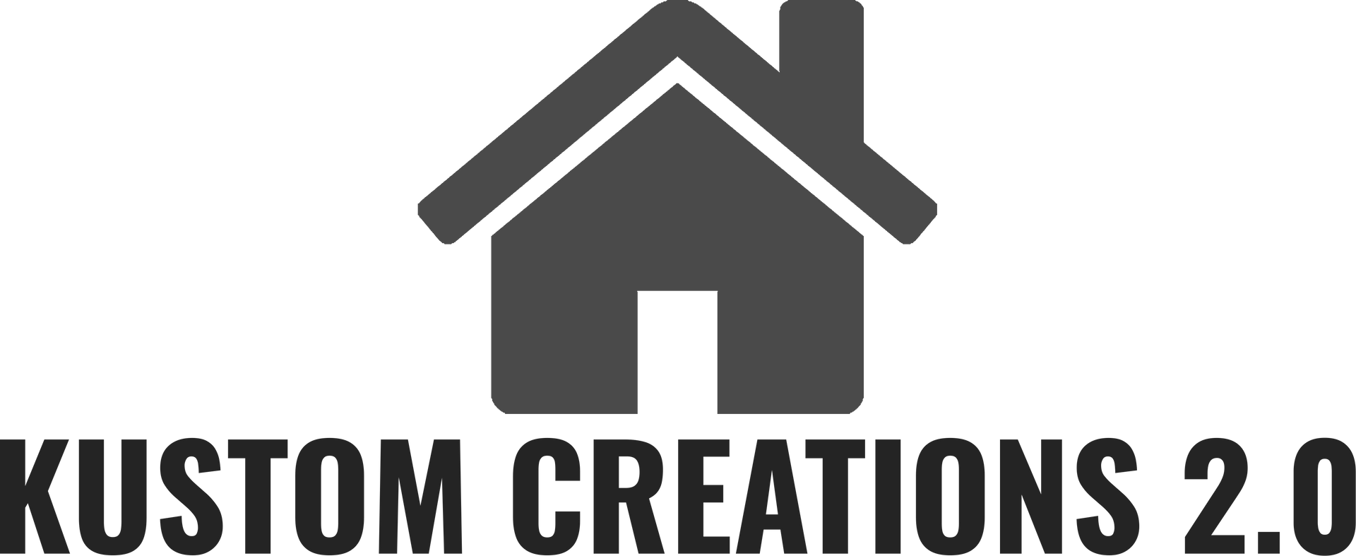 Logo with house icon above text: "Kustom Creations 2.0".