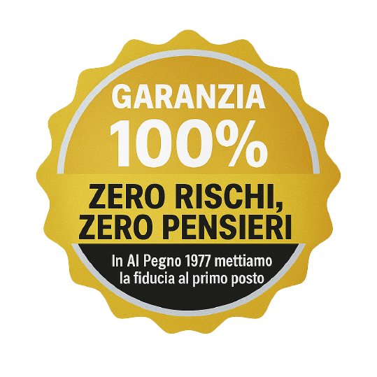 A sticker that says ' garanzia 100 % zero rischi zero pensieri ' on it
