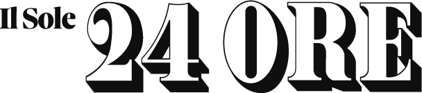 Un logo in bianco e nero per il sole 24 ore