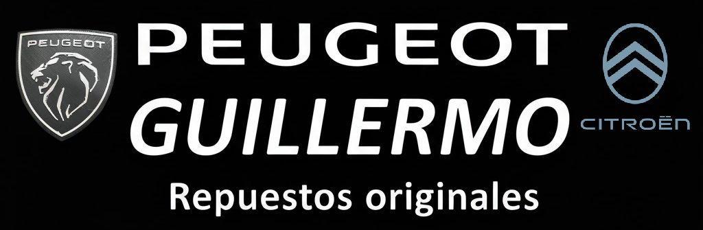 Logotipo con los logotipos de los coches Peugeot y Citroen y el nombre Guillermo con el texto 