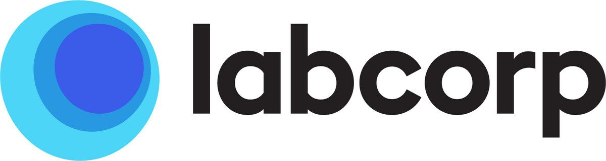 Labcorp logo: Blue circles overlaid on each other to the left of the word “labcorp” in black.