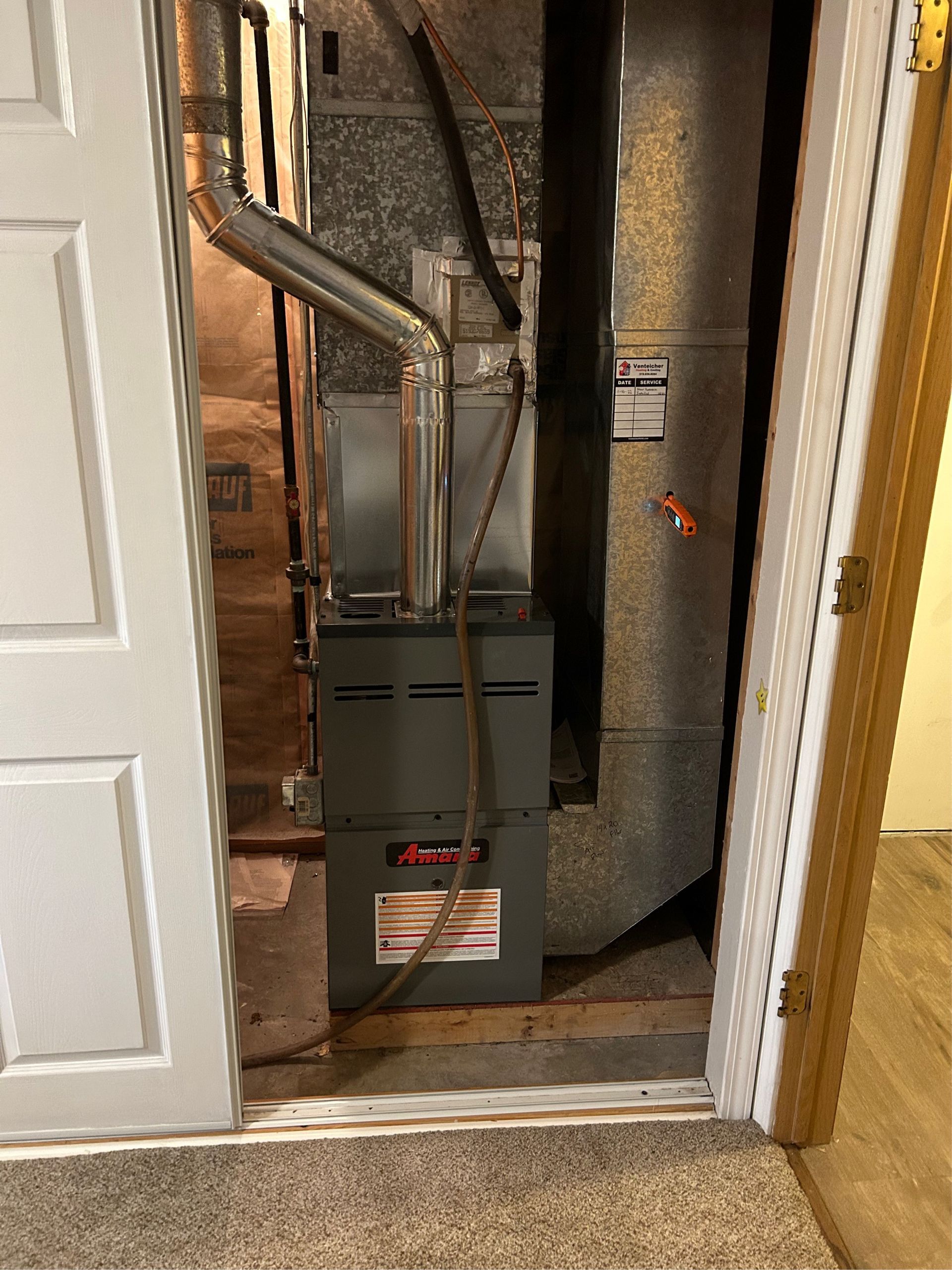 A furnace installation in Washington, IA by Venteicher Heating and Cooling