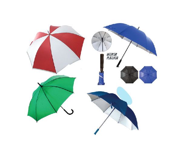 Un montón de paraguas de diferentes colores sobre un fondo blanco.