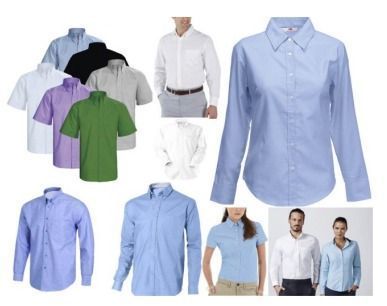 Un collage de diferentes tipos de camisas para hombres y mujeres.