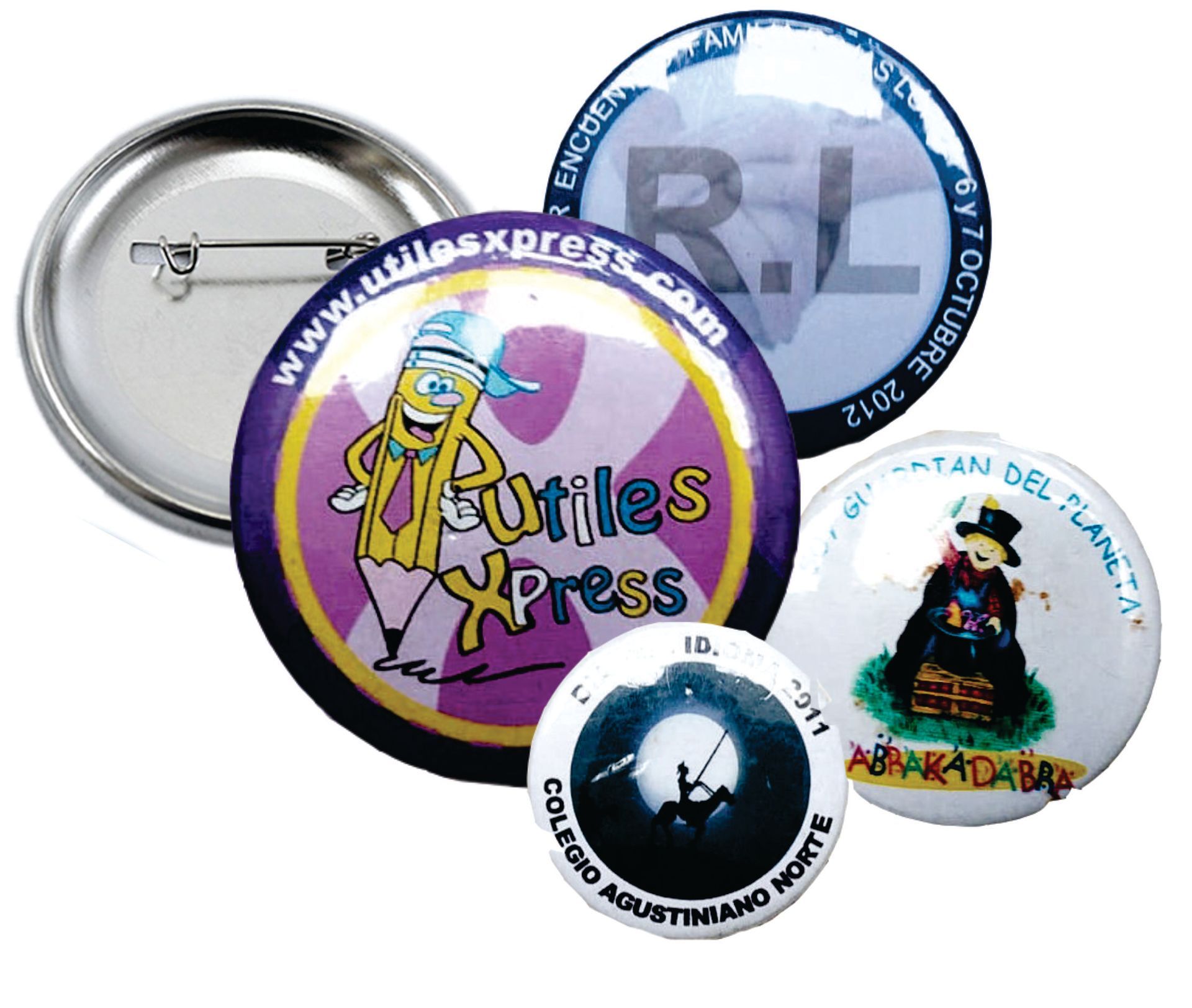 Un montón de botones con uno que dice rl en él