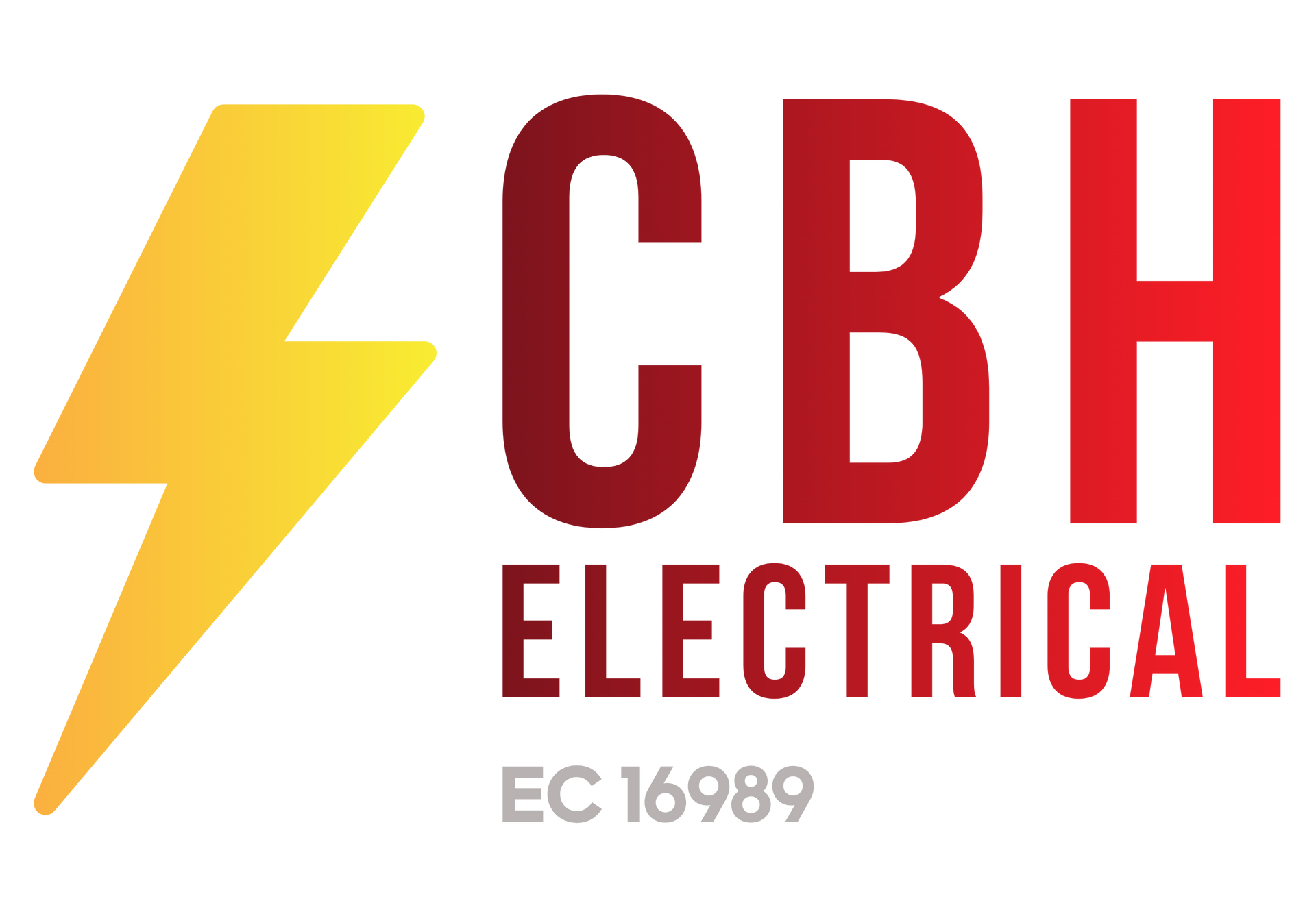 CBH Electrical logo with a yellow lightning bolt, red