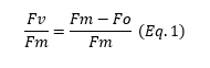 Formula of Fv/Fm