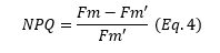 Formula of non-photochemical quenching (NPQ)