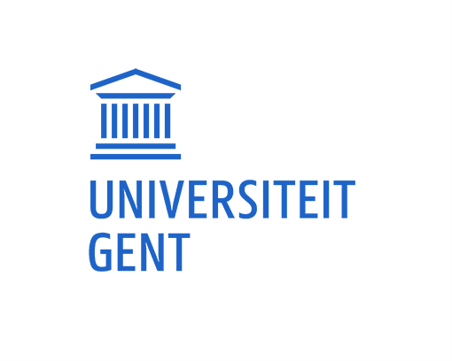 A blue and white logo for universiteit gent a customer of Phenovation