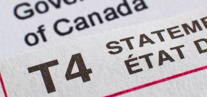 The T4 slips from employers.
