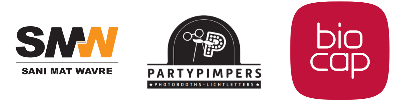 Logo Sani Mat Wavre, Party Pimpers et Bio Cap