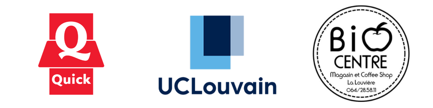 Logo Quick, UCLouvain et Bio Centre