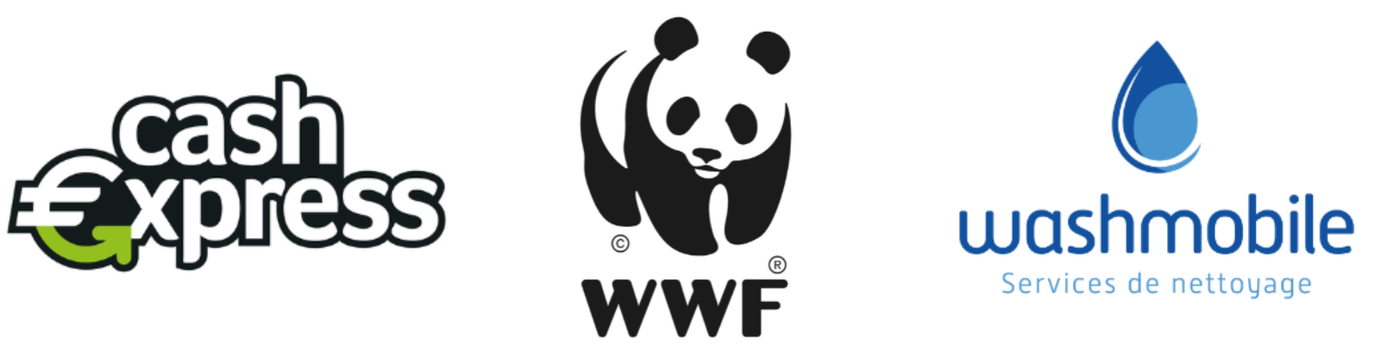 Logo Cash Express, WWF et WashMobile