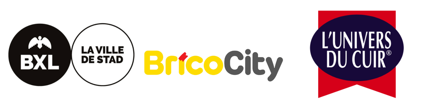 Logo Ville de Bruxelles, Brico et L'Univers du Cuir