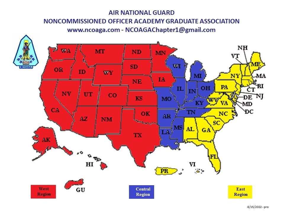 A map of the united states by the air national guard