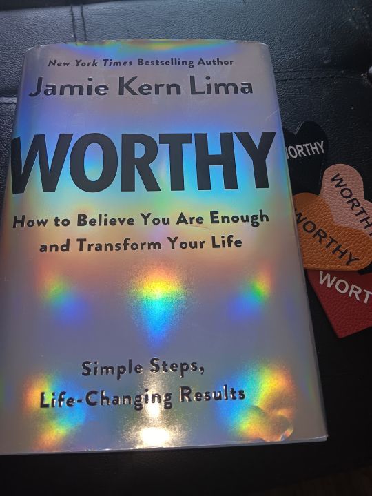 A book by jamie kern lima titled worthy