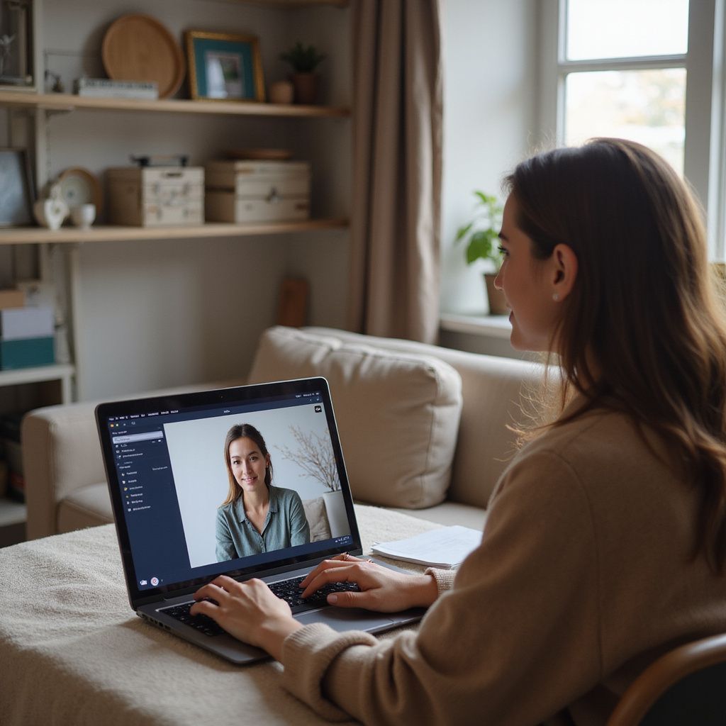 woman on telehealth call