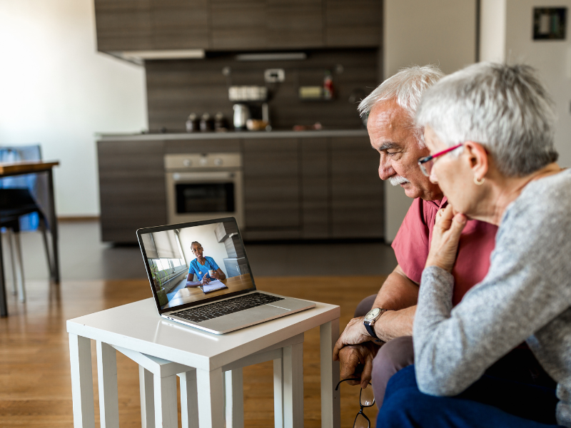 older couple on a telehealth call