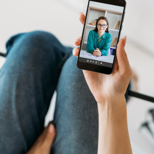 phone screen during a telehealth call