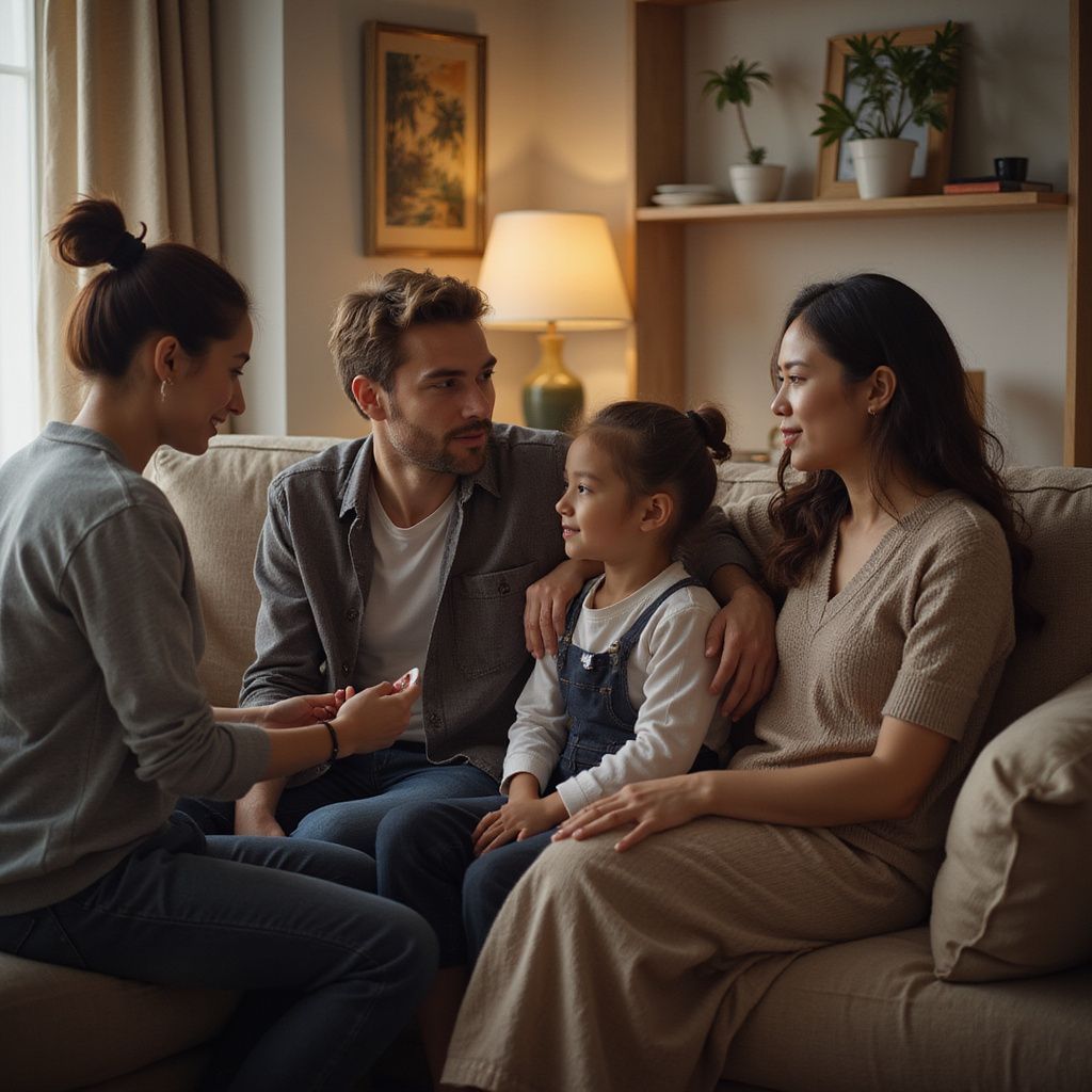 family sitting together