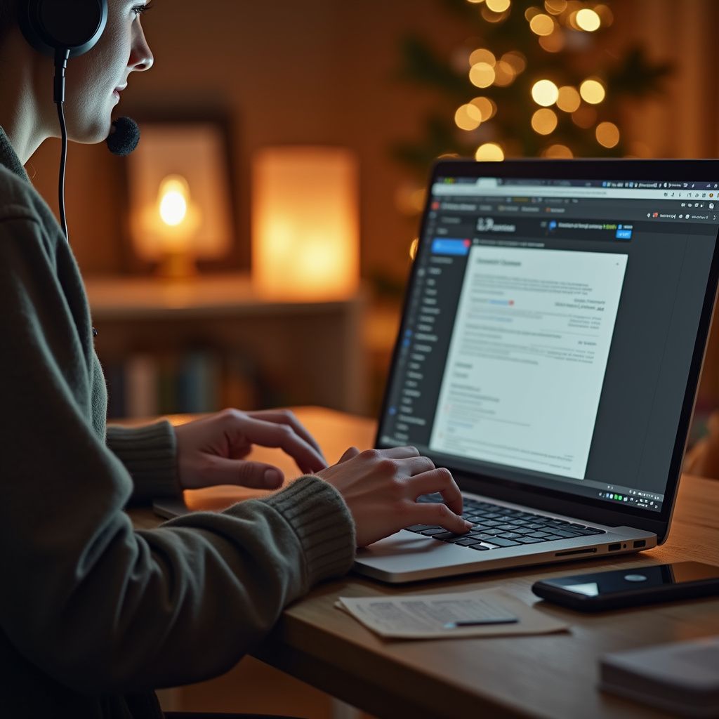 person on a computer