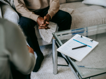 man in counseling session