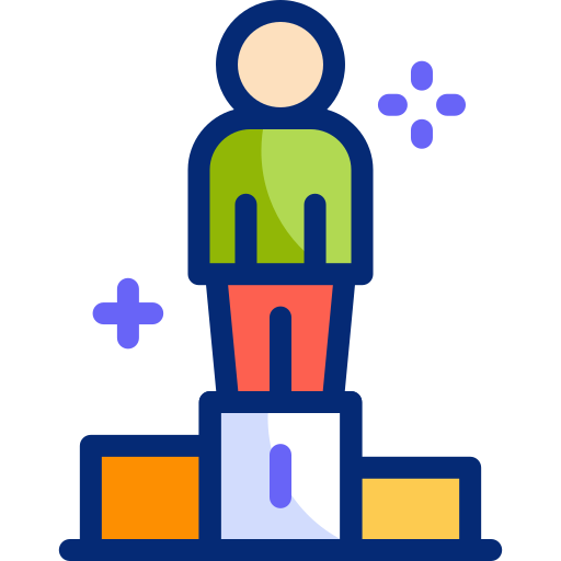 Eine Person steht auf einem Podium.