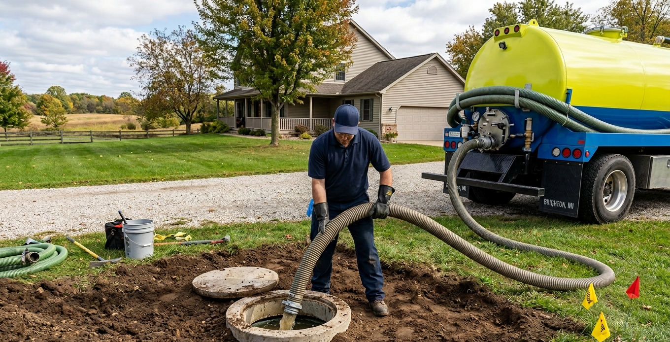 Septic tank pumping Brighton MI
