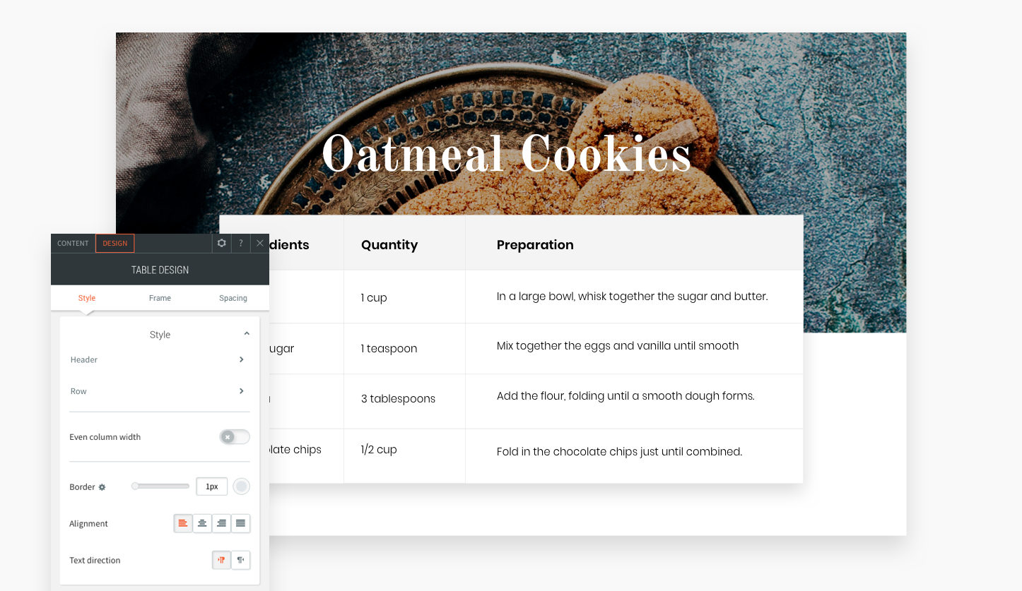 There is a picture of oatmeal cookies on the website.