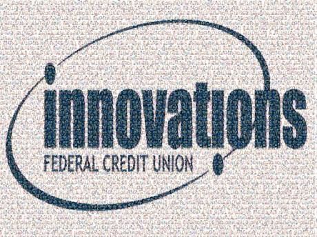 Innovations Federal Credit Union logo: dark blue text and arc shape on white background.