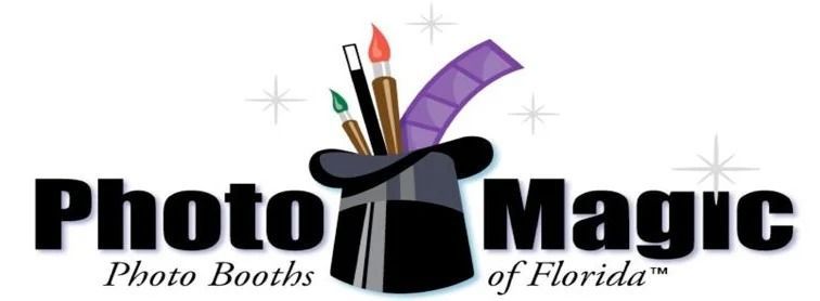 Logo for Photo Magic of Florida with a top hat containing art tools.
