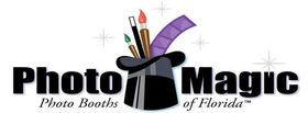 Logo for Photo Magic of Florida with a top hat containing art tools.